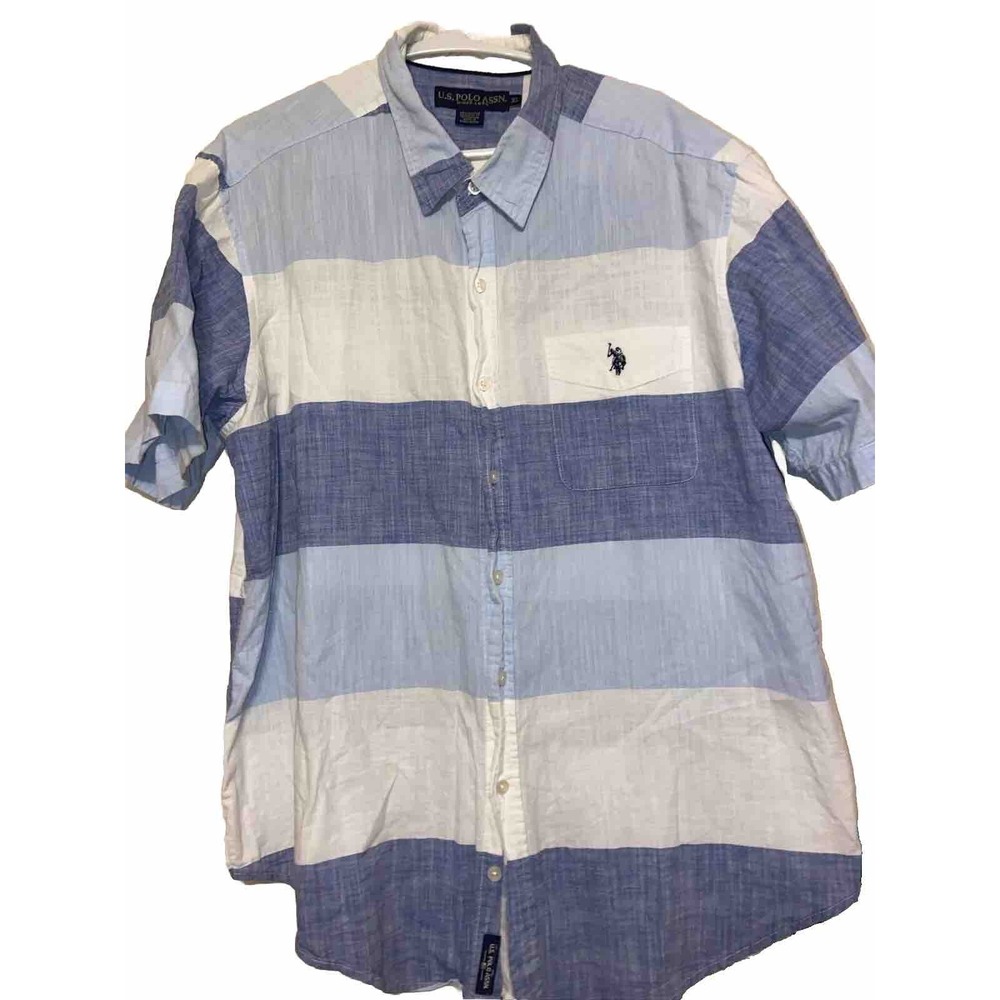 u.s polo assn. mens shirts Xl Button Down Shirt Short Sleeved 32 in Length